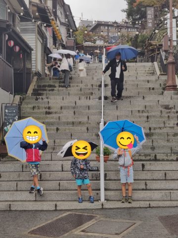 伊香保温泉街の階段で📸